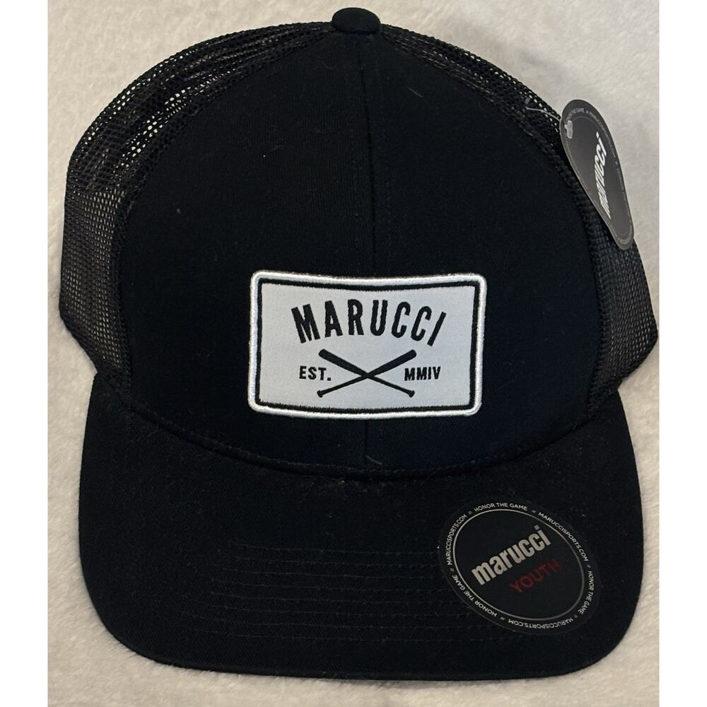 Marucci Baseball Hat Youth Snapback Adjustable Crosspatch Trucker Cap Mesh Back